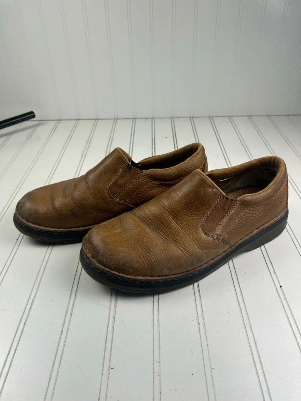 Dr Martens Boyle Grizzly Leather Slip On Shoes Tan Casual Comfort Men’s Size 11M